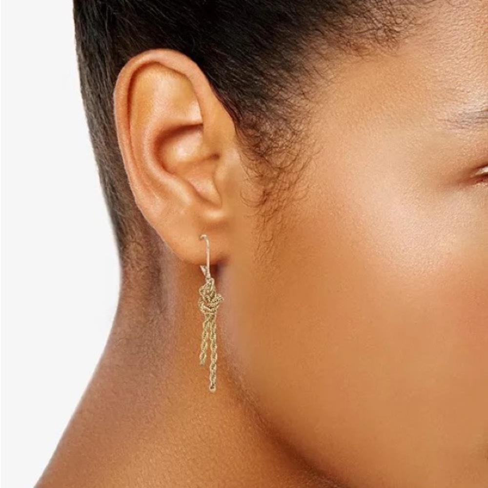 Charter Club Gold-Tone Knotted Rope Chain Drop Earrings